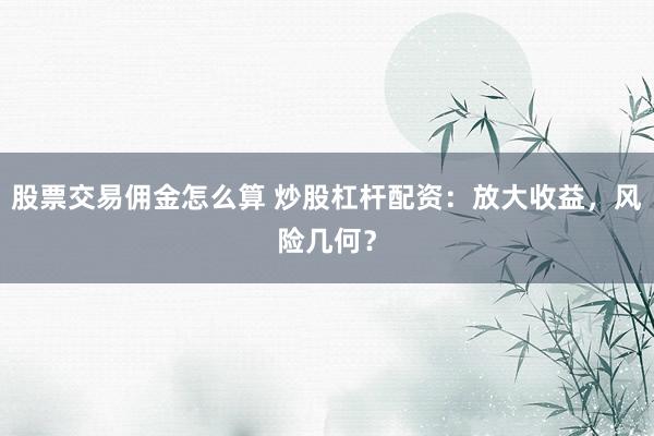 股票交易佣金怎么算 炒股杠杆配资：放大收益，风险几何？