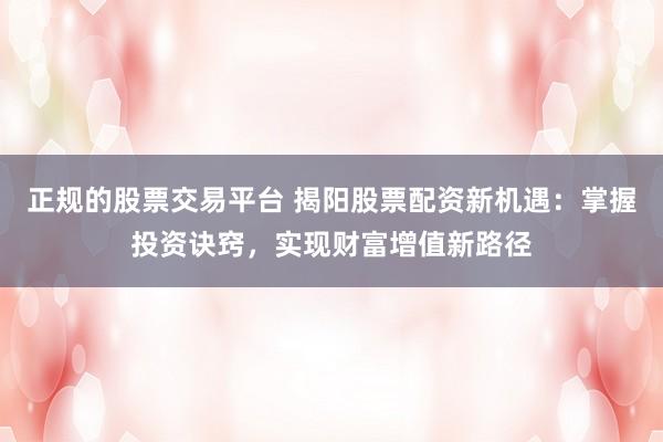 正规的股票交易平台 揭阳股票配资新机遇：掌握投资诀窍，实现财富增值新路径