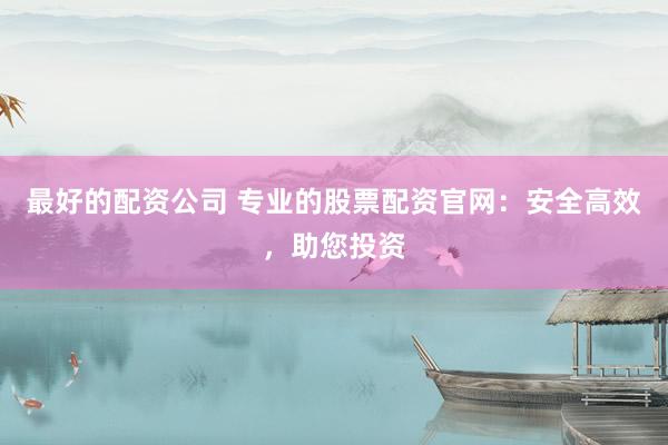 最好的配资公司 专业的股票配资官网:安全高效,助您投资