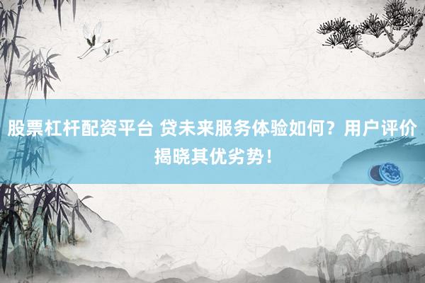 股票杠杆配资平台 贷未来服务体验如何？用户评价揭晓其优劣势！