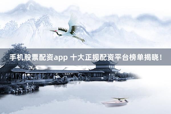 手机股票配资app 十大正规配资平台榜单揭晓！